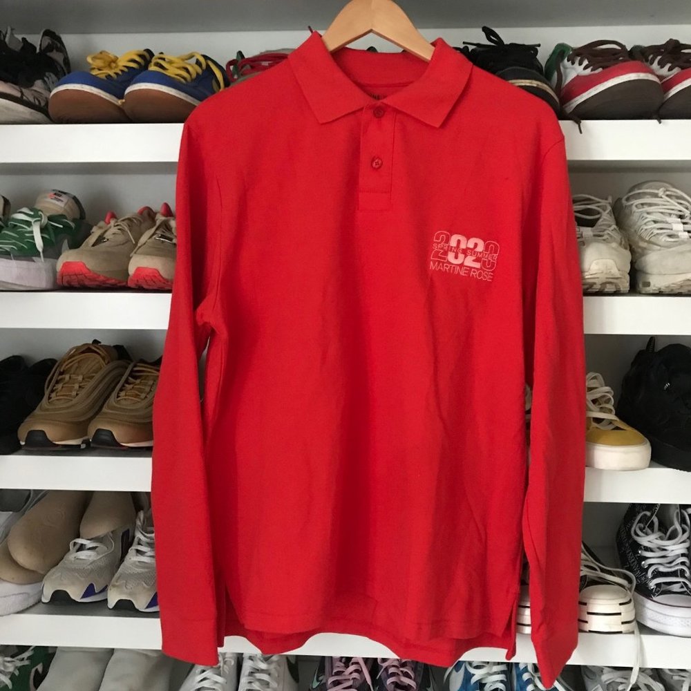 MARTINE ROSE SS Long Sleeve Jacquard Polo